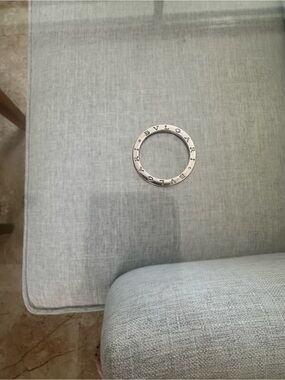 Bulgari Silver-Tone Ring Accent with Engraved Logo